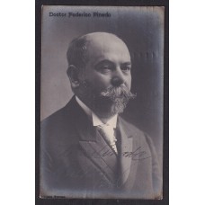 DR FEDERICO PINEDO PADRE ANTIGUA TARJETA POSTAL CON FIRMA AUTOGRAFA INTENDENTE DE LA CIUDAD DE BUENOS AIRES